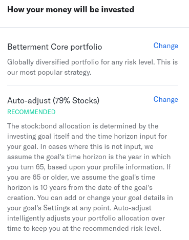 Betterment Auto Adjust