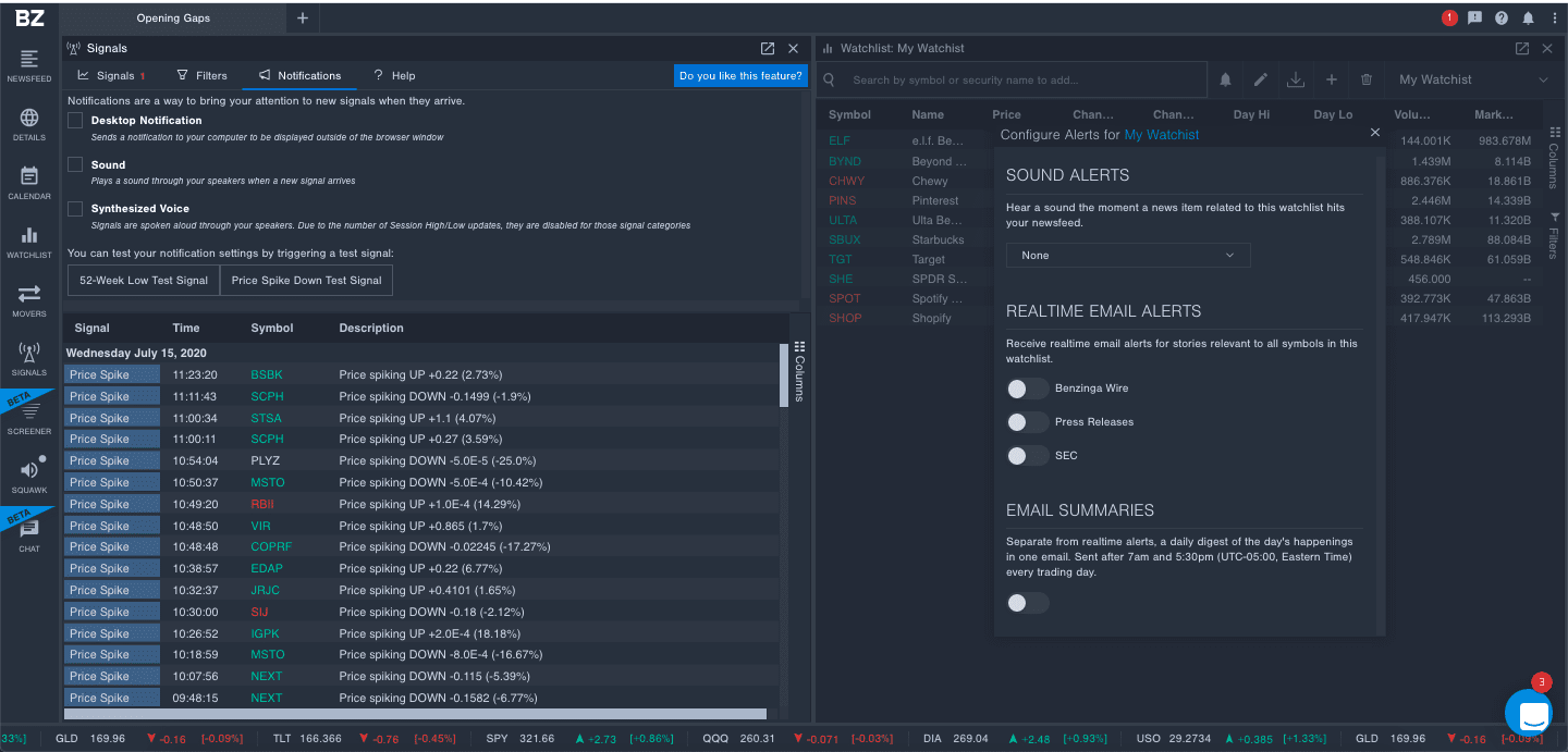 Alerts Screens
